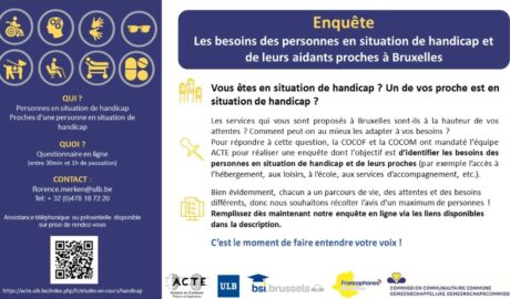 enquête ACTE besoins handicap Bruxelles