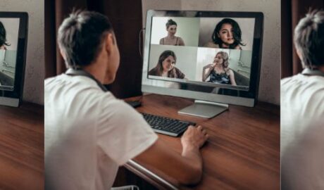 image en enfilade de visioconférence