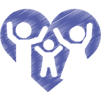 Soutien : une famille les bras levés dans un coeur